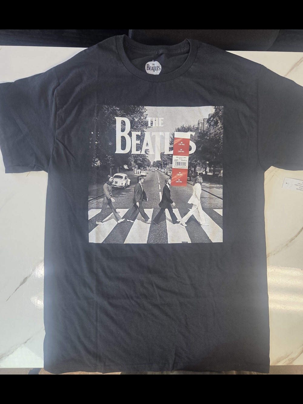 The Beatles Black Graphic Tee with Abbey Road Photo